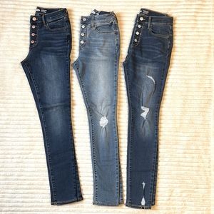 Lot of 3 pairs Old Navy super skinny rockstar jeggings.  Size 14.  Never worn.